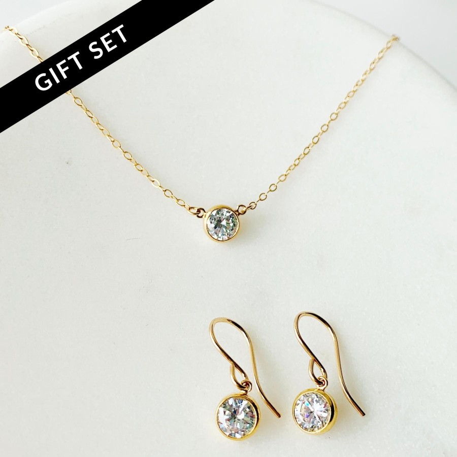 Size Inclusive Jewelry Grayling | Collette Solitaire Necklace + Earrings Set