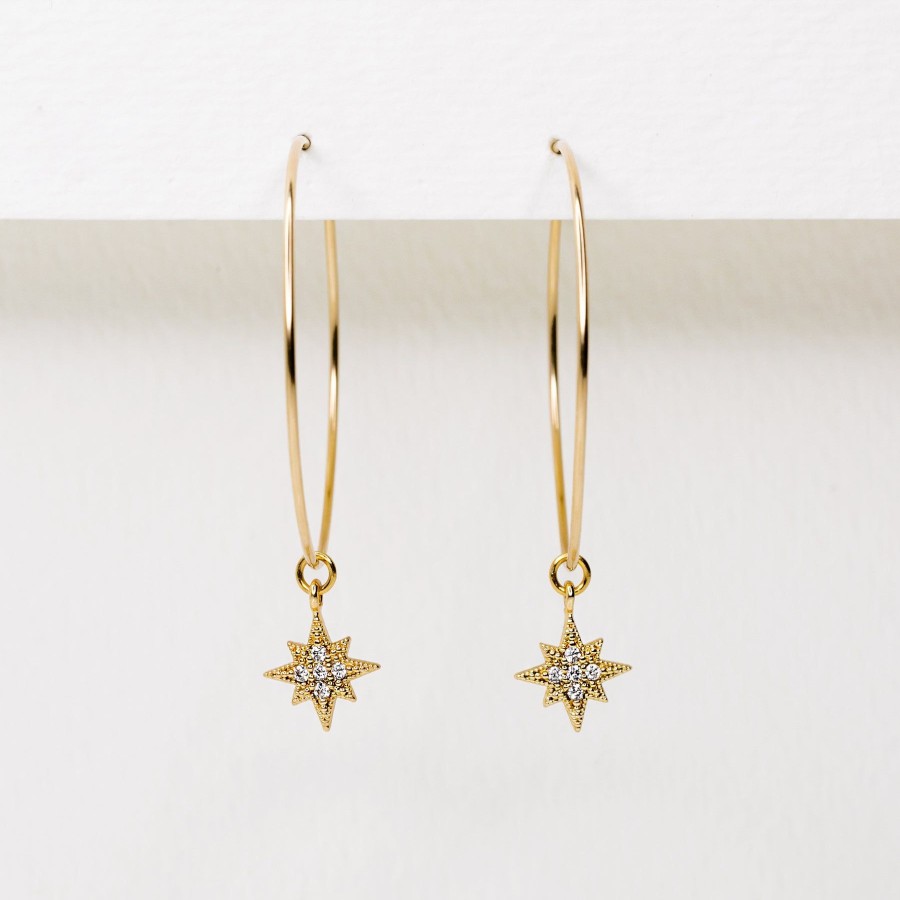 Hoops + Huggies Grayling | Twinkling Pave Star Weightless Hoop Earrings