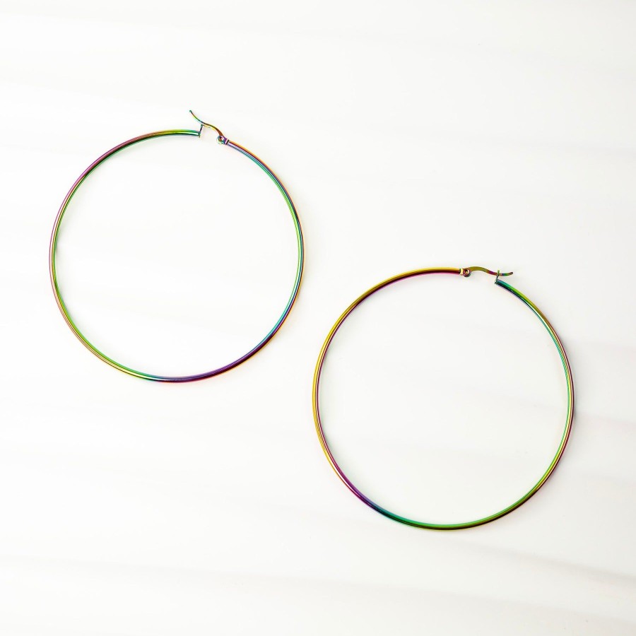 Earrings Grayling | Prism Giant Rainbow Hoop Earrings