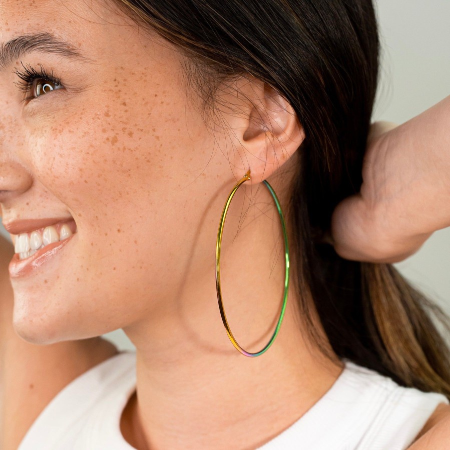 Earrings Grayling | Prism Giant Rainbow Hoop Earrings