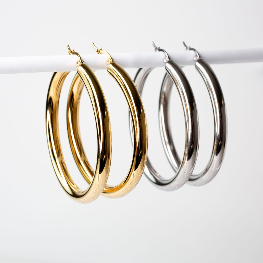 Hoops + Huggies Grayling | Disco Hollow Hoop Earrings