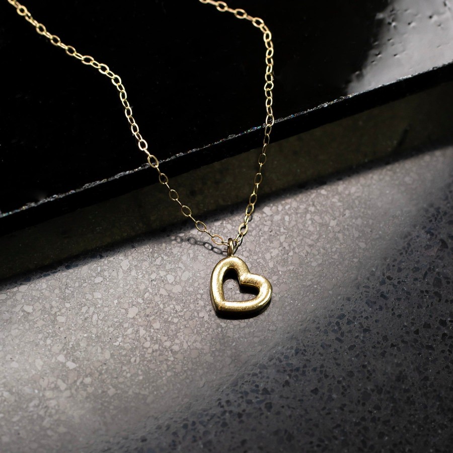 Necklaces + Chokers Grayling | Open Heart Love Pendant Necklace - 14K Solid Gold