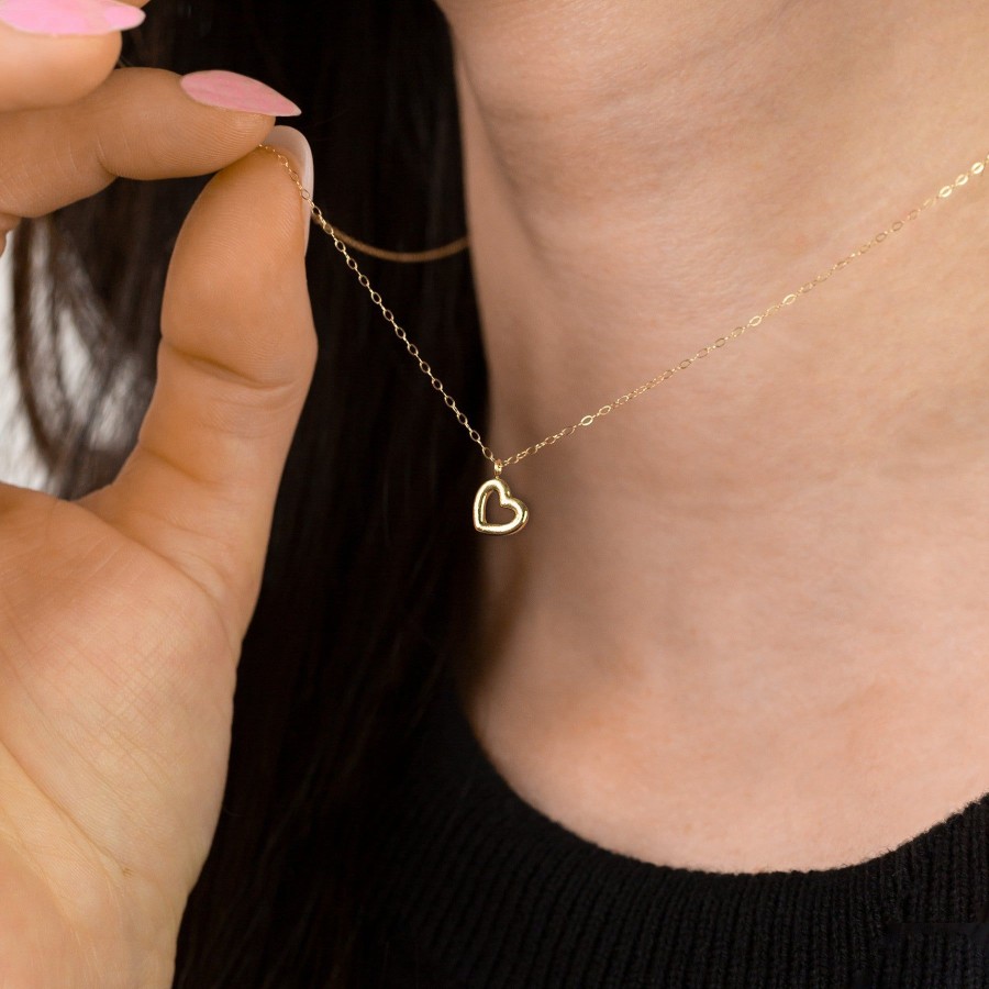 Necklaces + Chokers Grayling | Open Heart Love Pendant Necklace - 14K Solid Gold