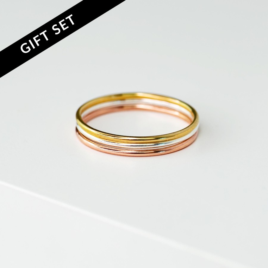 Rings + Stackers Grayling | Smooth Stacking Ring Set - Mixed Metals